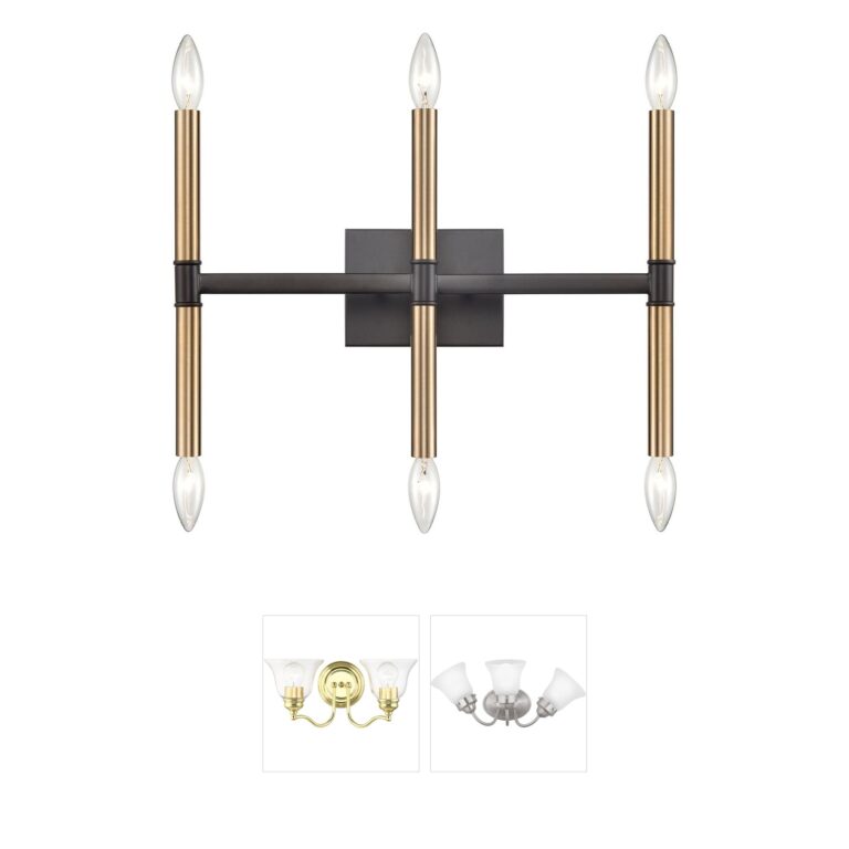 Atlas Lighting & Home Notre Dame 6-Light Oil Rubbed Bronze and Gold Vanity Light