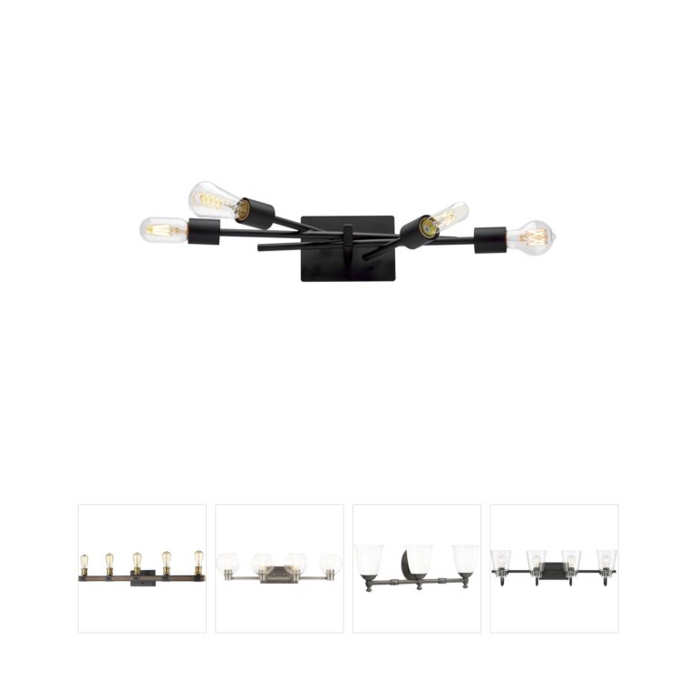 Atlas Lighting & Home Stick 4-Light Matte Black Steel Vanity Light