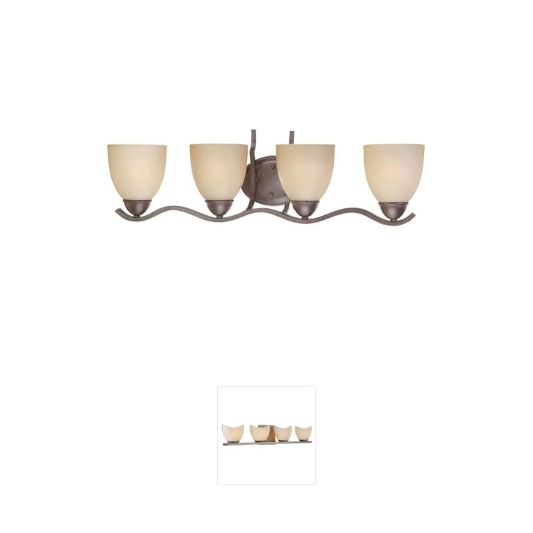 Atlas Lighting & Home Triton 4-Light Sable Bronze Amber Glass Vanity Light