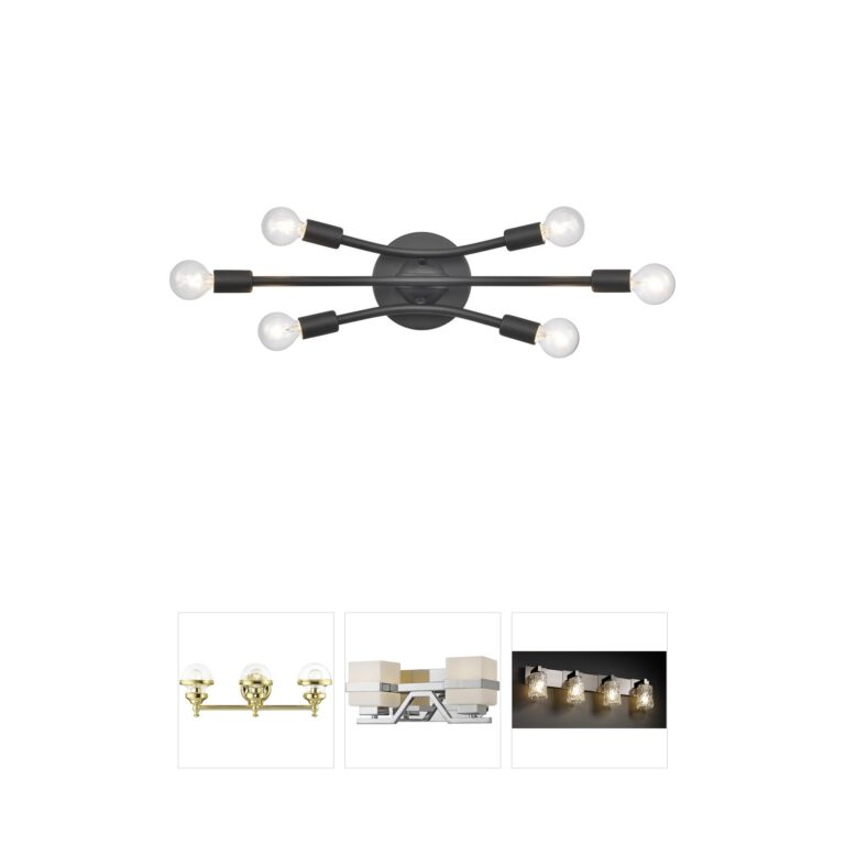 Atlas Lighting & Home Xavier 6-Light Linear Matte Black Vanity Light