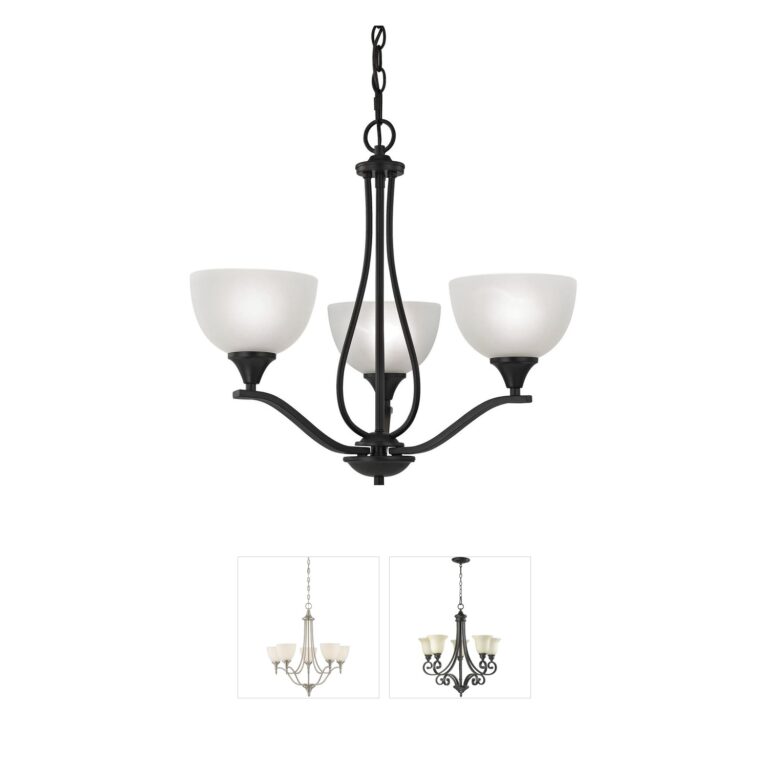 Atlas Lighting & Home Bristol Lane 3-Light Chandelier with White Glass