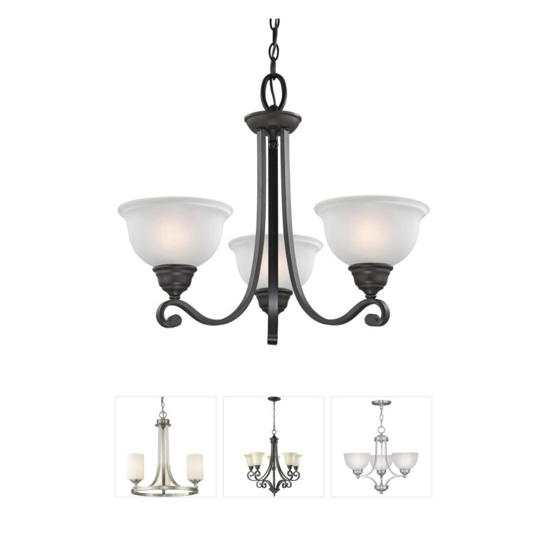 Atlas Lighting & Home Hamilton Round Chandelier with White Glass