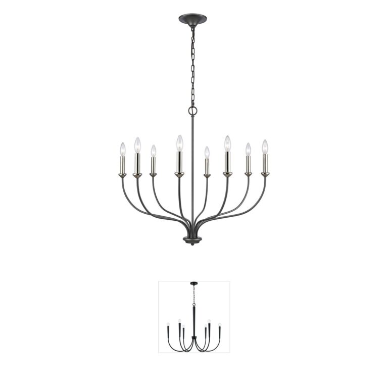 Atlas Lighting & Home Madeline 8-Light Dark Gray Steel Chandelier