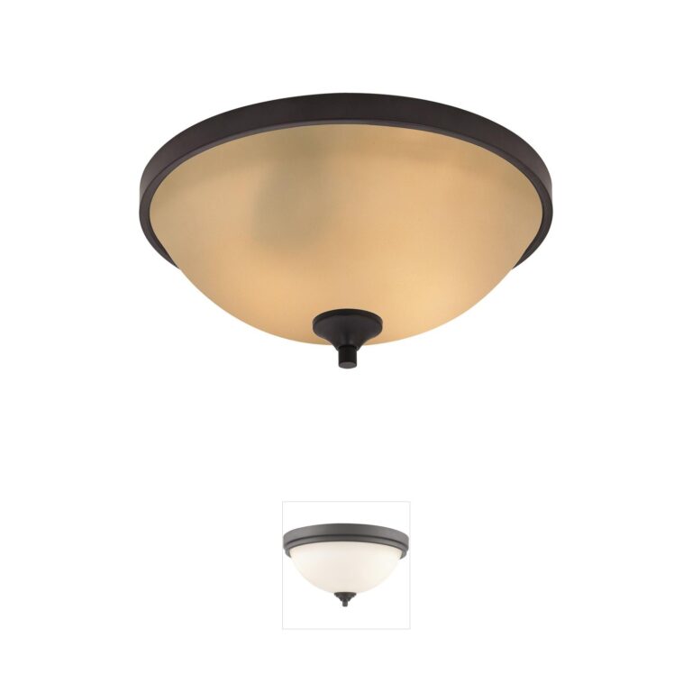 Atlas Lighting & Home Arlington 15-Inch 3-Light Amber Glass Flush Mount