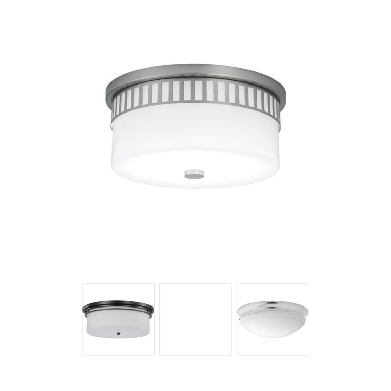 Atlas Lighting & Home Astor Brushed Nickel White Glass Flush Mount