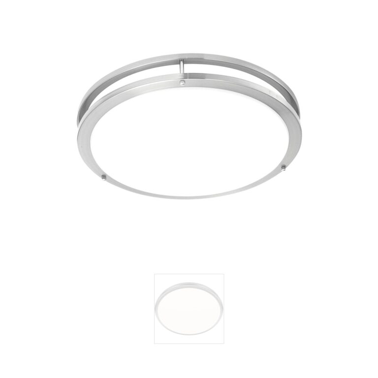 Atlas Lighting & Home Clarion 14-Inch Brushed Nickel Flush Mount