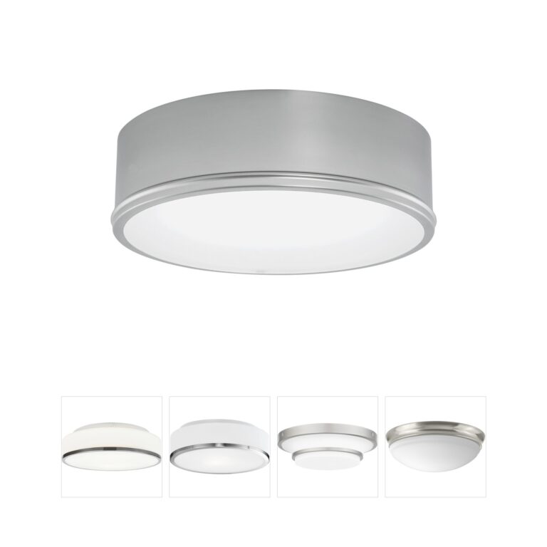 Atlas Lighting & Home Getty 12-Inch Brushed Nickel and White Glass Flush Mount