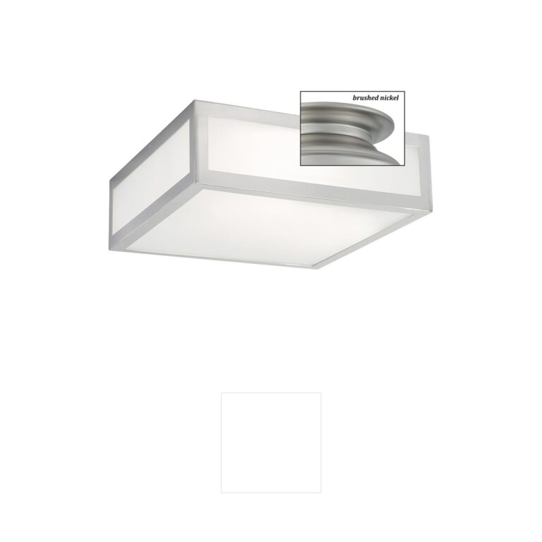 Atlas Lighting & Home Kaset 15-Inch Brushed Nickel Square Flush Mount
