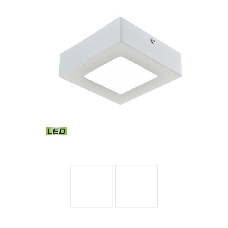 Atlas Lighting & Home Warwick 5-Inch Integrated LED Matte White Square Flush Mount