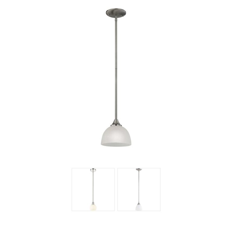Atlas Lighting & Home Bristol Lane Brushed Nickel and White Glass Mini Pendant