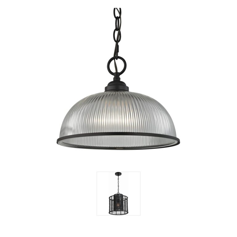 Atlas Lighting & Home Liberty Park Ribbed Clear Glass Mini Pendant