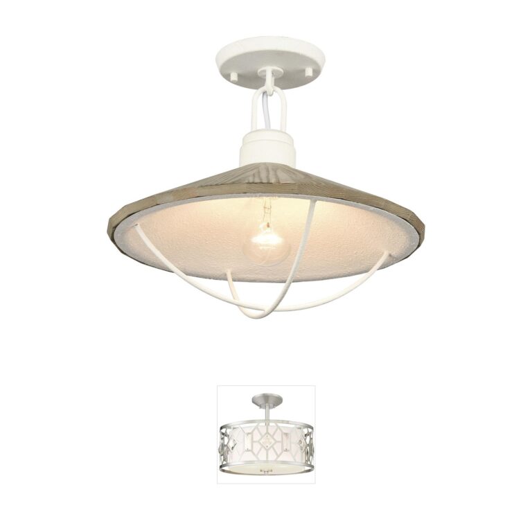 Atlas Lighting & Home Cape May White Coral Semi-Flush Light