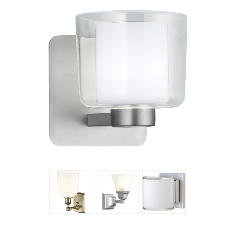 Atlas Lighting & Home Alexus Brushed Nickel Metal Wall Sconce with Opal Glass