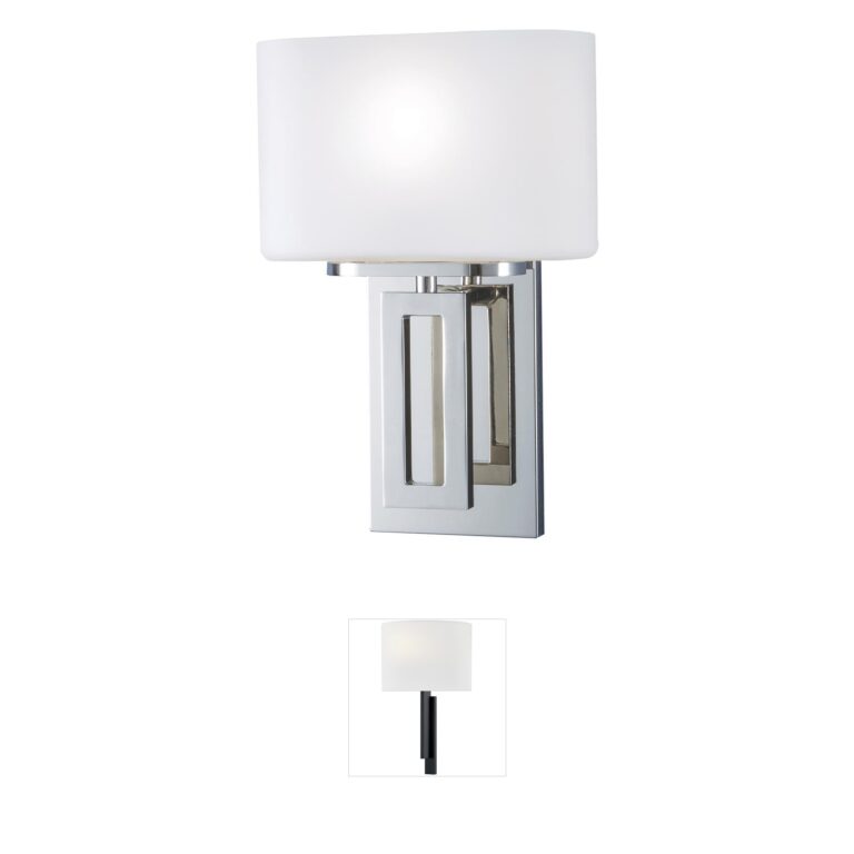 Atlas Lighting & Home Hamilton Polished Nickel Wall Sconce with White Glass