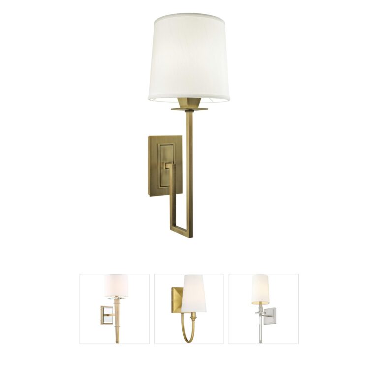 Atlas Lighting & Home Maya Steel Wall Sconce with White Fabric Shade
