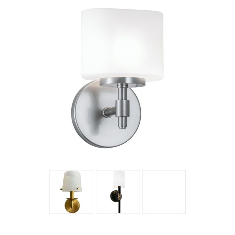 Atlas Lighting & Home Moderne Steel & White Glass Sconce