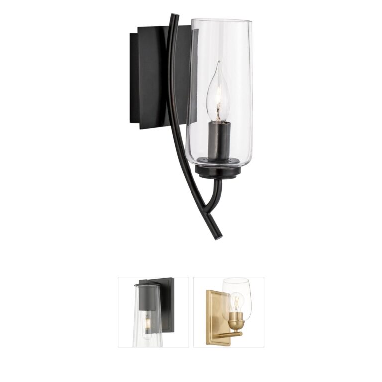 Atlas Lighting & Home Tulip Steel & Glass Wall Sconce