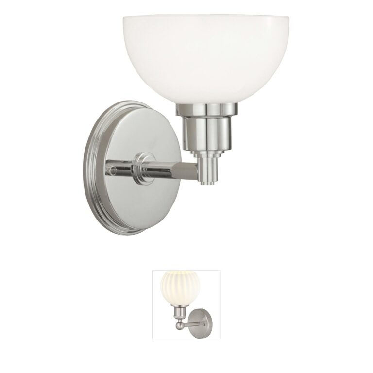 Atlas Lighting & Home Whitman Polished Nickel Metal Wall Sconce