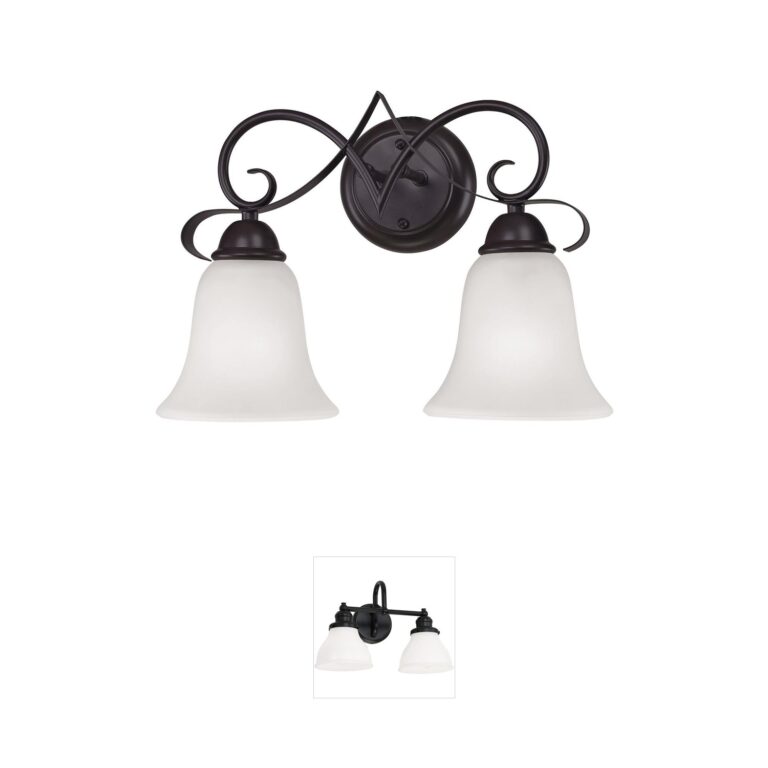Atlas Lighting & Home Brighton 2-Light Oil Rubbed Bronze Vanity Sconce with White Glass