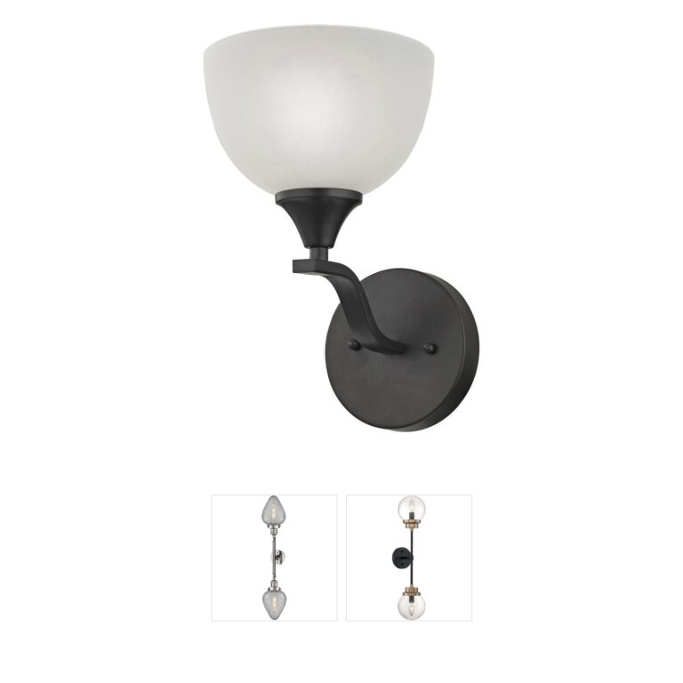 Atlas Lighting & Home Bristol Lane Oil Rubbed Bronze 1-Light Vanity Sconce with White Glass