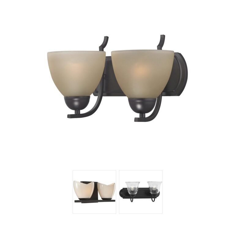Atlas Lighting & Home Kingston 2-Light Oil Rubbed Bronze Vanity Light with Cafe Tint Glass