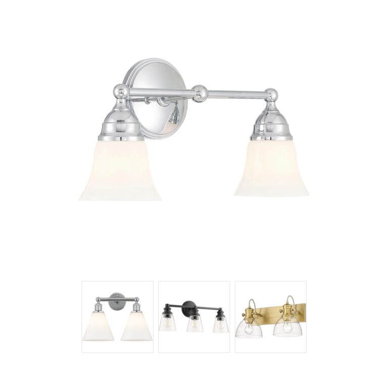 Atlas Lighting & Home Sophie 2-Light Chrome and Brass Vanity Light