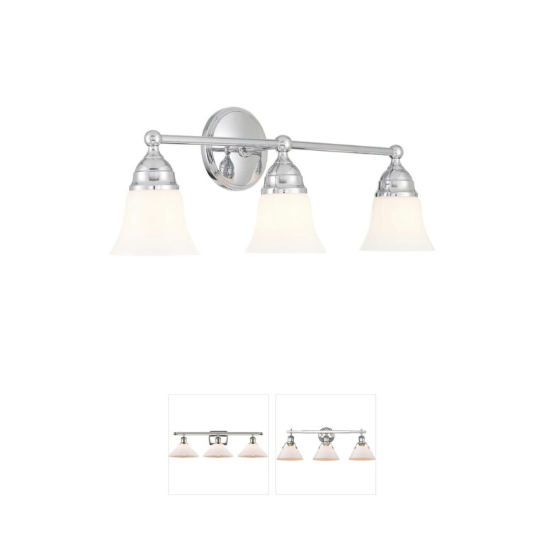 Atlas Lighting & Home Sophie 3-Light Chrome and Brass Vanity Light