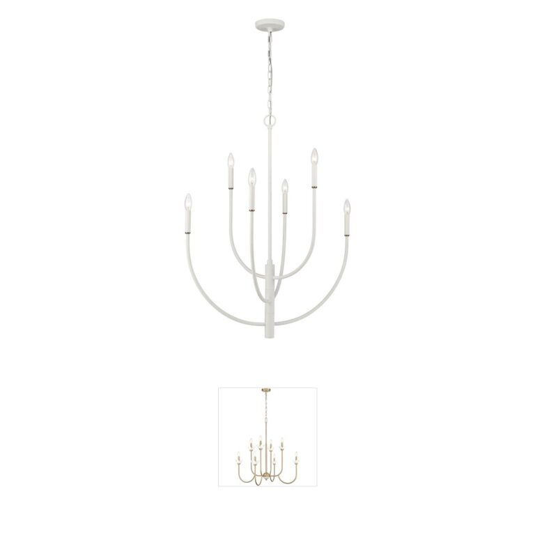 Atlas Lighting & Home Continuance 6-Light White Coral Chandelier