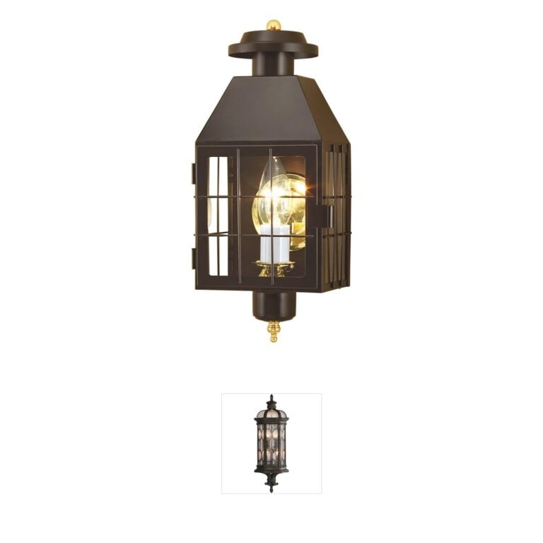 Atlas Lighting & Home American Heritage Brass Lantern Outdoor Wall Sconce