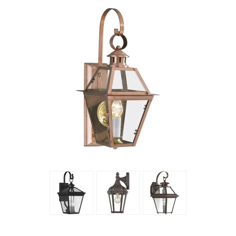 Atlas Lighting & Home Olde Colony Copper Lantern Outdoor Wall Sconce