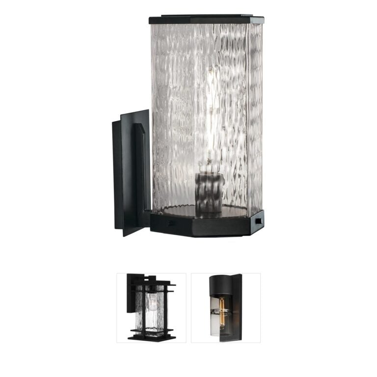 Atlas Lighting & Home Polygon Steel & Glass Outdoor Wall Sconce