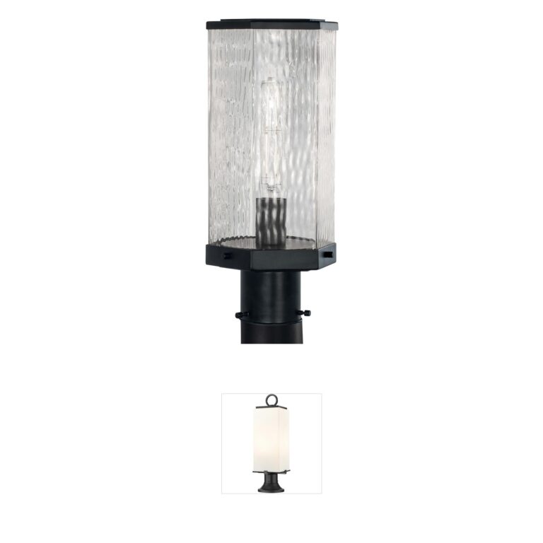 Atlas Lighting & Home Polygon Matte Black Steel Outdoor Post Lantern