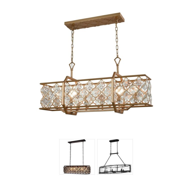 Atlas Lighting & Home Armand Matte Gold Crystal Linear Chandelier