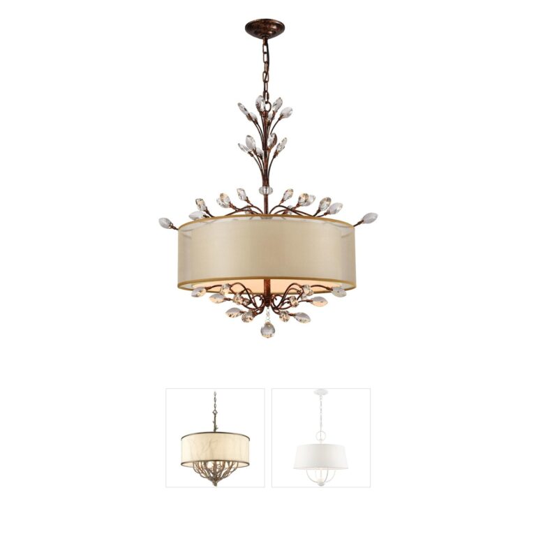 Atlas Lighting & Home Asbury 4-Light Spanish Bronze Chandelier with Crystal