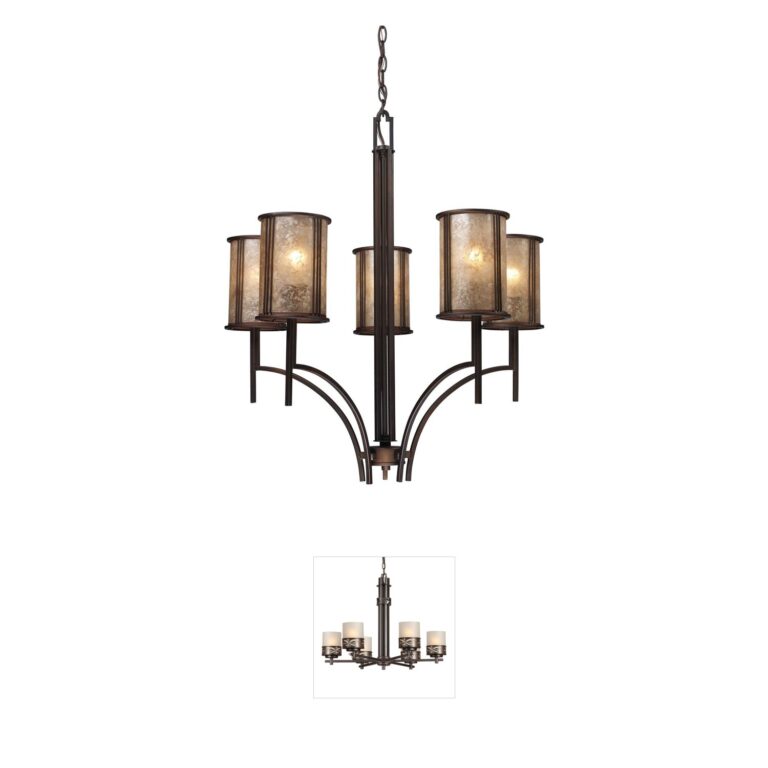 Atlas Lighting & Home Barringer 5-Light Tan Mica Chandelier