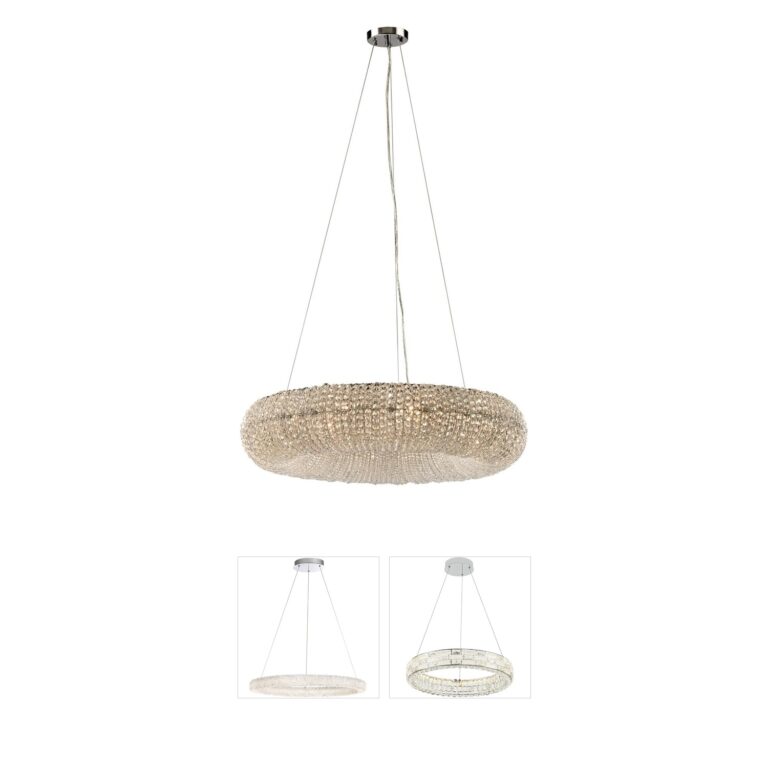 Atlas Lighting & Home Crystal Ring 28-Inch 10-Light Polished Chrome Chandelier