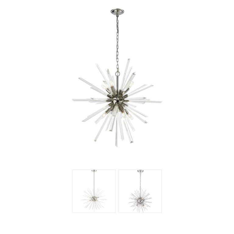 Atlas Lighting & Home Ice Geist Crystal & Polished Nickel Chandelier