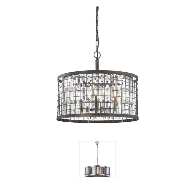 Atlas Lighting & Home Nadina Silverdust Iron & Crystal Chandelier