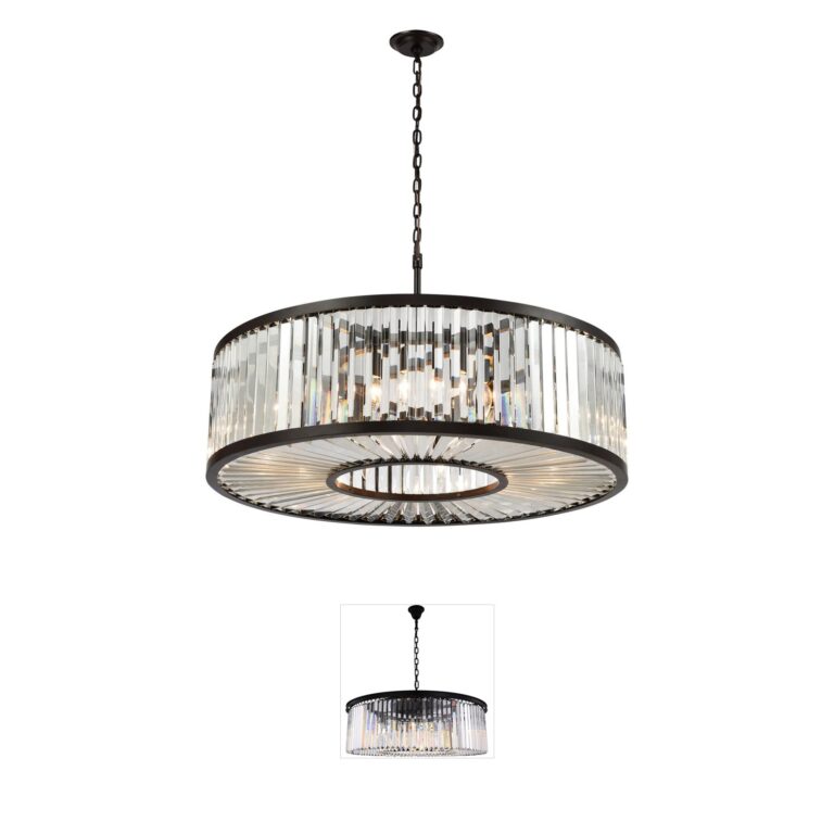 Atlas Lighting & Home Palacial 11-Light Oil Rubbed Bronze and K9 Crystal Chandelier