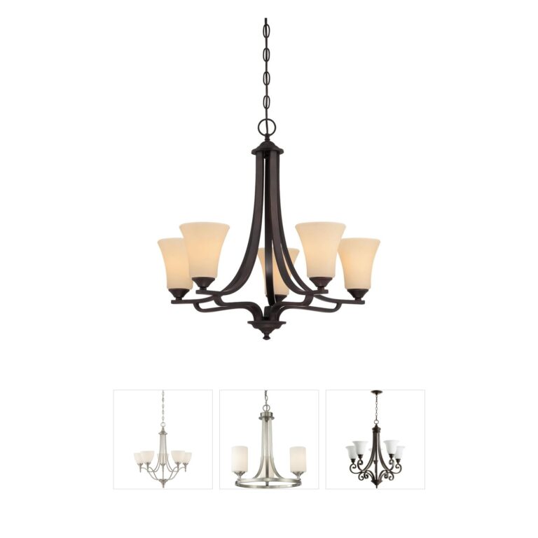 Atlas Lighting & Home Treme Espresso 5-Light Chandelier with Champagne Glass