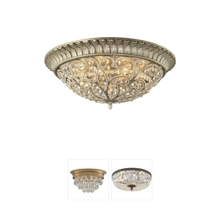 Atlas Lighting & Home Andalusia 8-Light Aged Silver Crystal Flush Mount