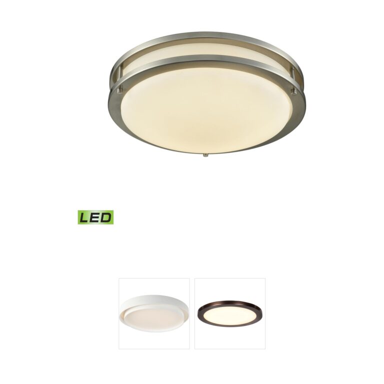 Atlas Lighting & Home Clarion 11-Inch Brushed Nickel Integrated LED Flush Mount