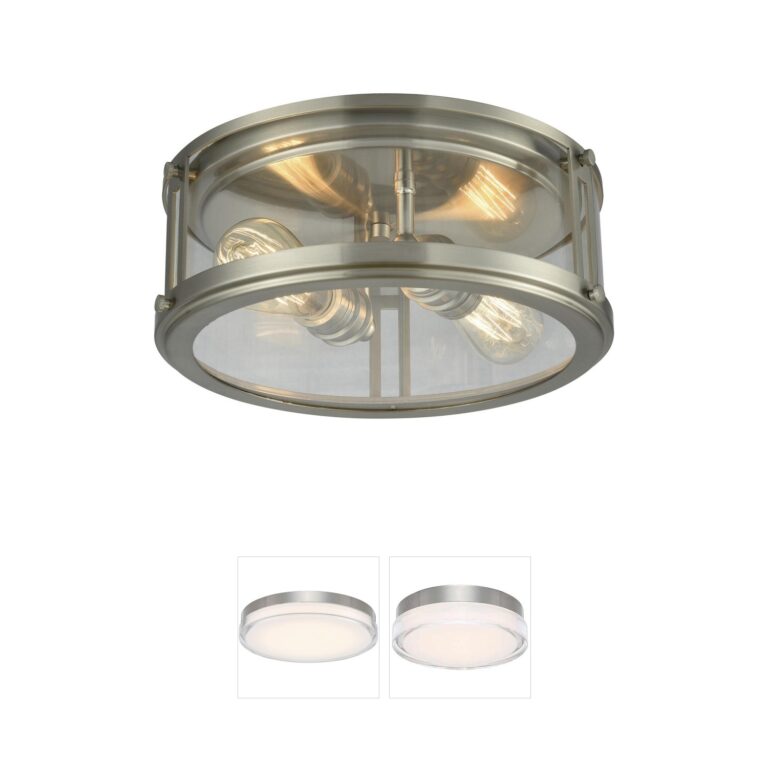 Atlas Lighting & Home Coby Brushed Nickel Clear Glass Flush Mount