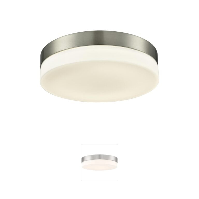 Atlas Lighting & Home Holmby 11-Inch Satin Nickel and Opal Glass LED Flush Mount