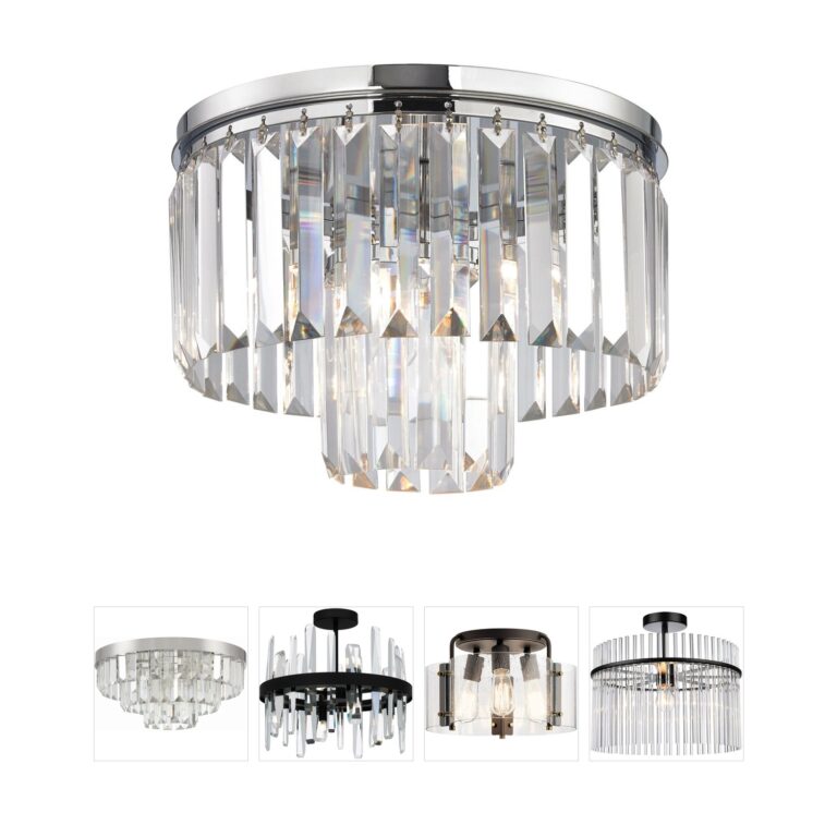 Atlas Lighting & Home Palacial 12-Inch Polished Chrome and K9 Crystal Flush Mount