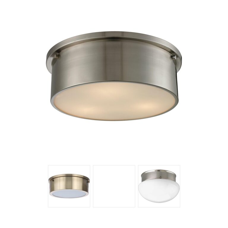 Atlas Lighting & Home Simpson 14-Inch Brushed Nickel Flush Mount