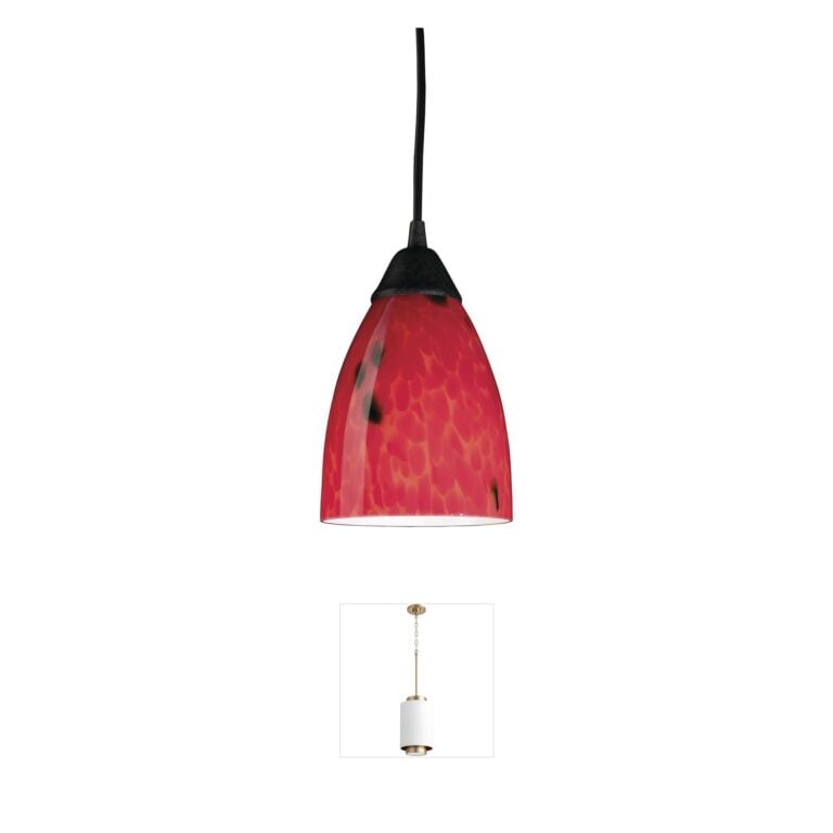Atlas Lighting & Home Classico Fire Red Glass Mini Pendant