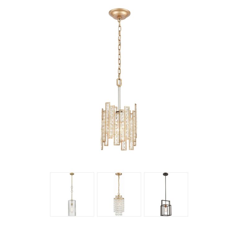 Atlas Lighting & Home Equilibrium Matte Gold and Crystal Mini Pendant