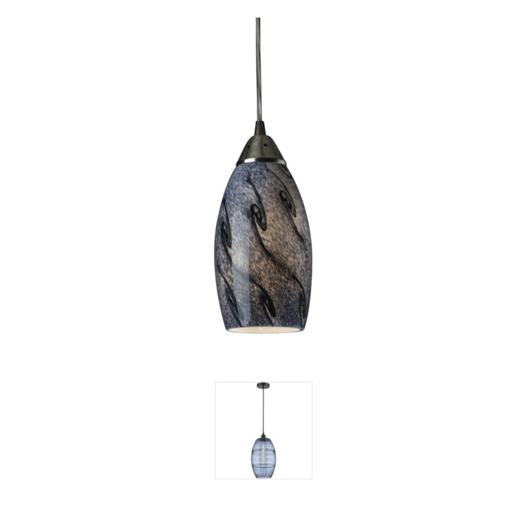 Atlas Lighting & Home Galaxy 5-Inch Satin Nickel and Smoke Glass Mini Pendant