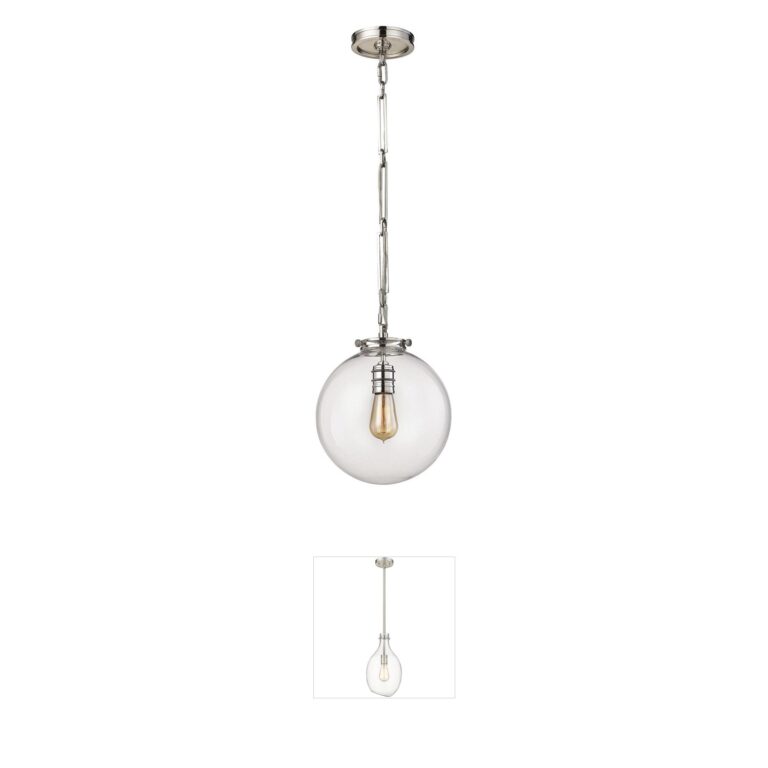 Atlas Lighting & Home Gramercy Polished Nickel and Clear Glass Mini Pendant
